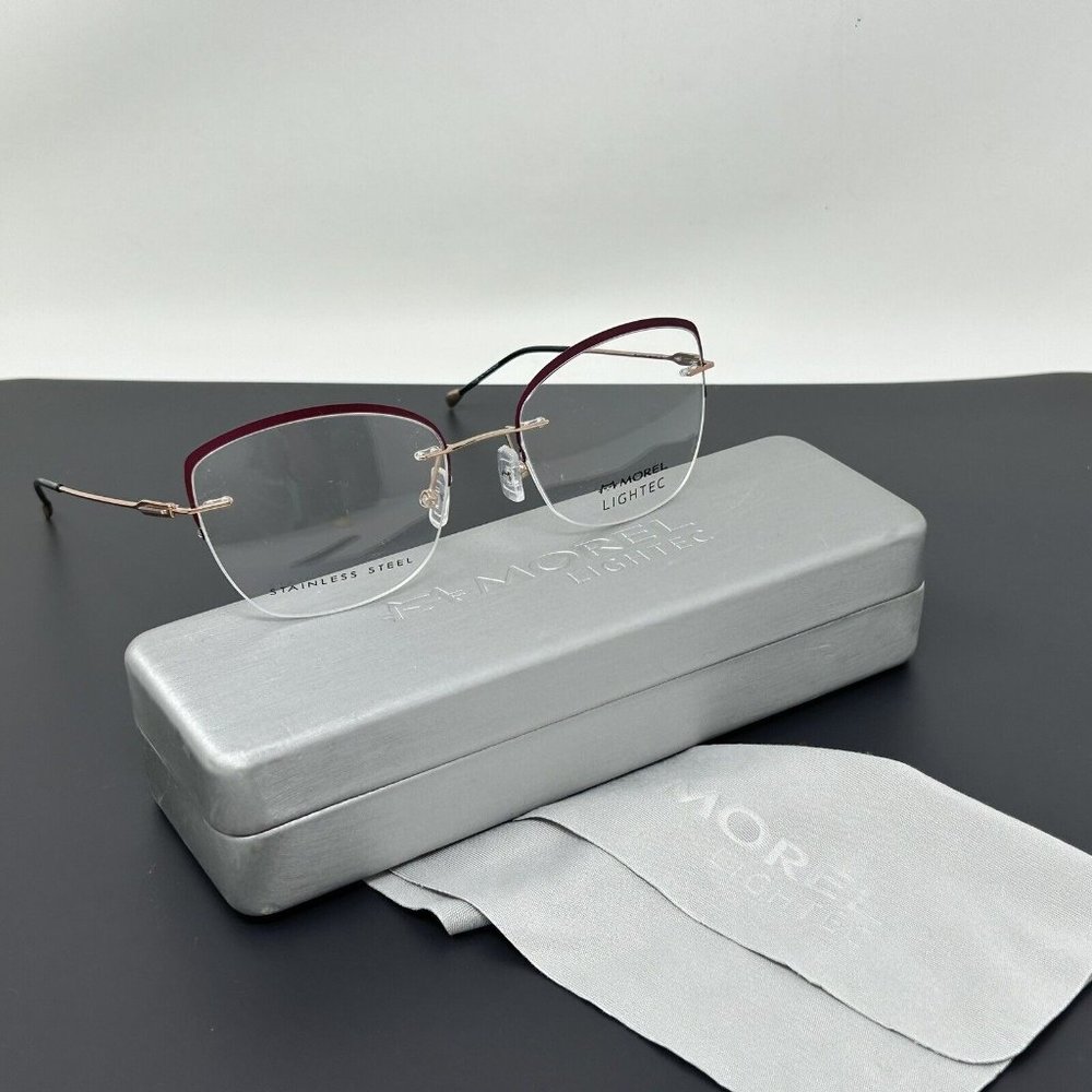 Lightec By Morel 30218L PR06 Bordeaux Red Rose Gold Eyeglasses Frame